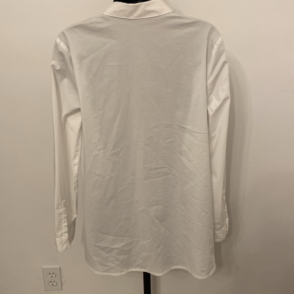 J Jill White Shirt Collection Button Down with Tie at waist Size Small - Picture 2 of 6